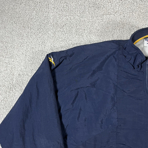 Notre Dame Jacket Mens L Blue Reebok Vintage 90s Nylon Windbreaker Full Zip NCAA - Picture 5 of 16